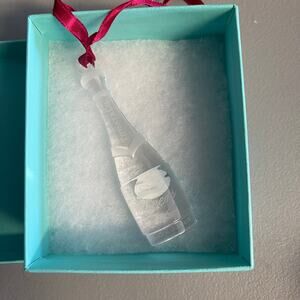 NWT TIFFANY & CO Crystal Champagne Bottle Ornament w/ Gift Box